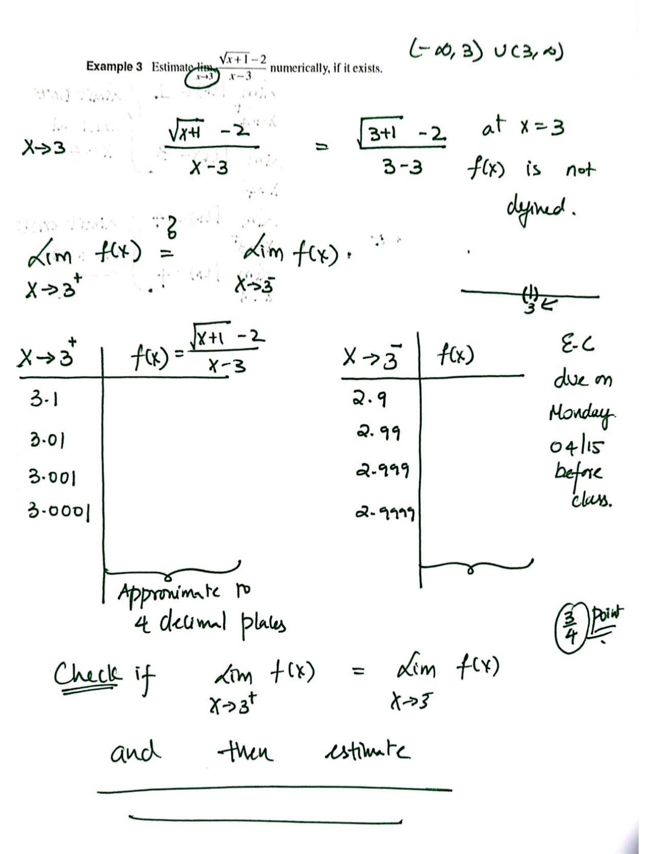 X3 Example 3 Estimate li -3 x+1-2 X-3 (-10, 3) UC3,) numerically,