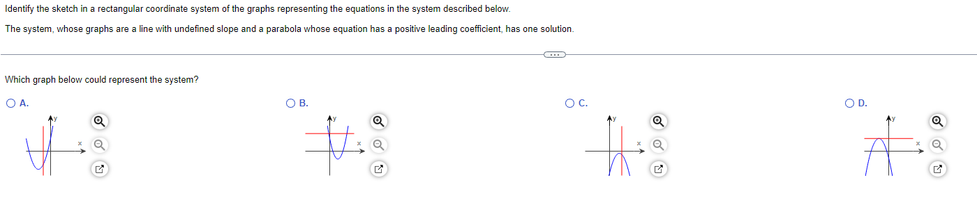 Identify the sketch in a rectangular coordinate system of the graphs representing