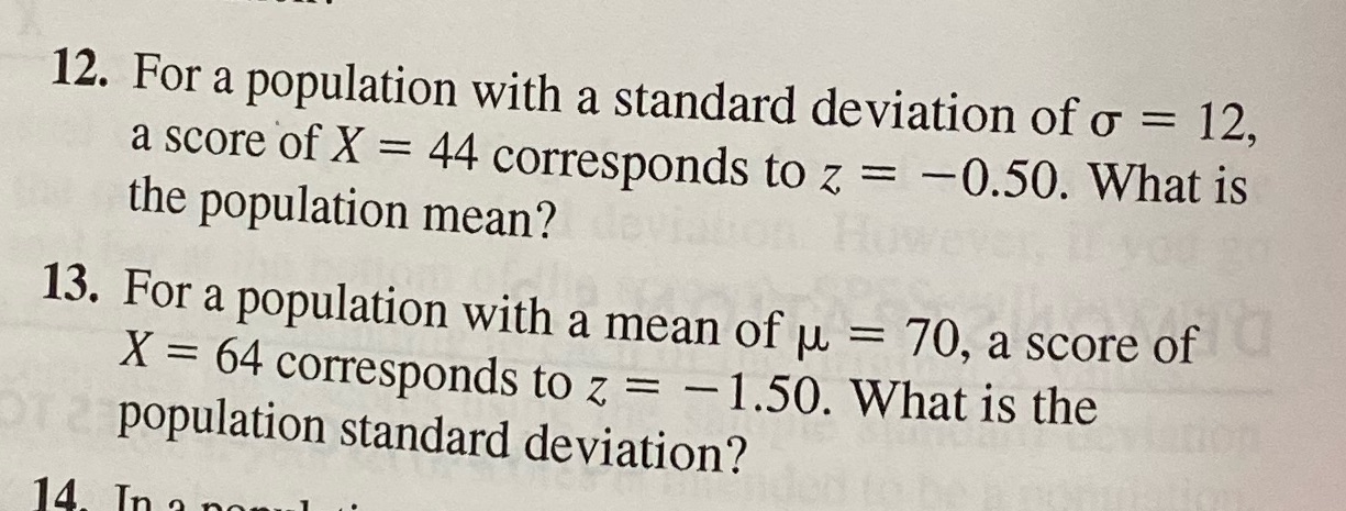 12. For a population with a standard deviation of = 12, a