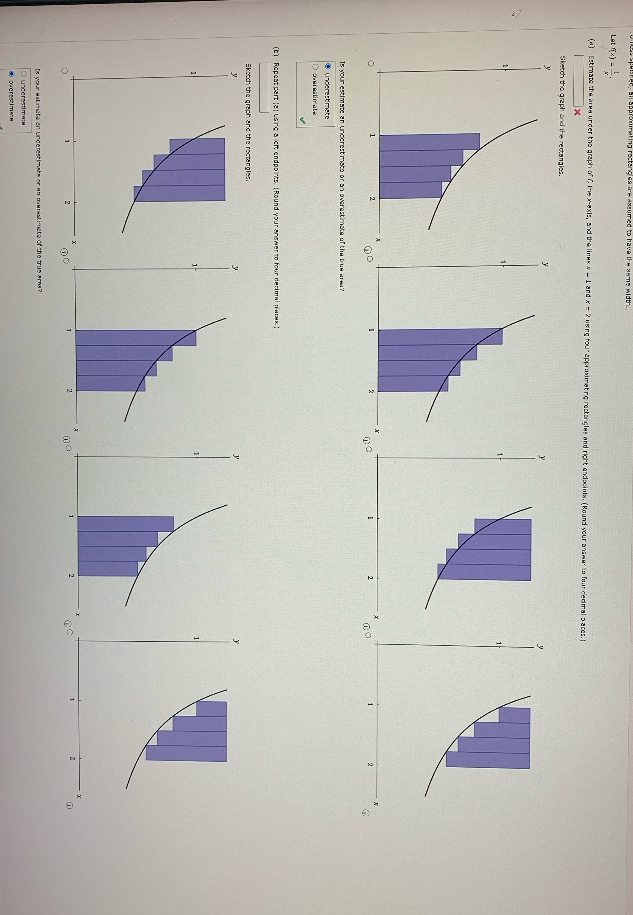 onless specified, all approximating rectangles are assumed to have the same width.