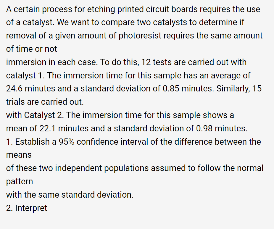 A certain process for etching printed circuit boards requires the use of