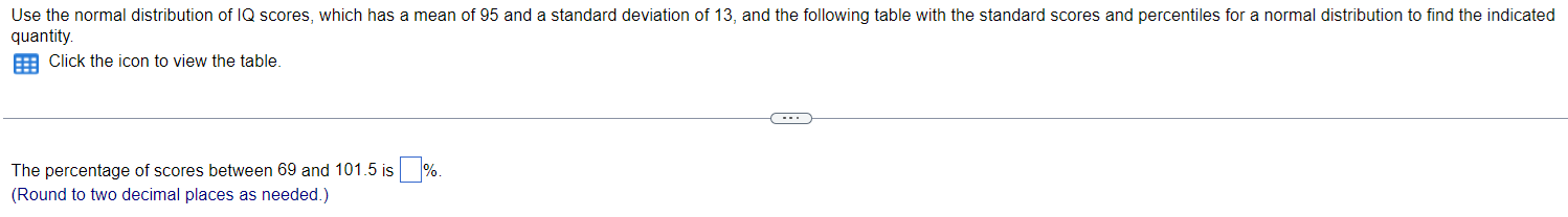 Standard score 2 B Percent -3 0.13 34 -2.5 0.62 -2 2.28