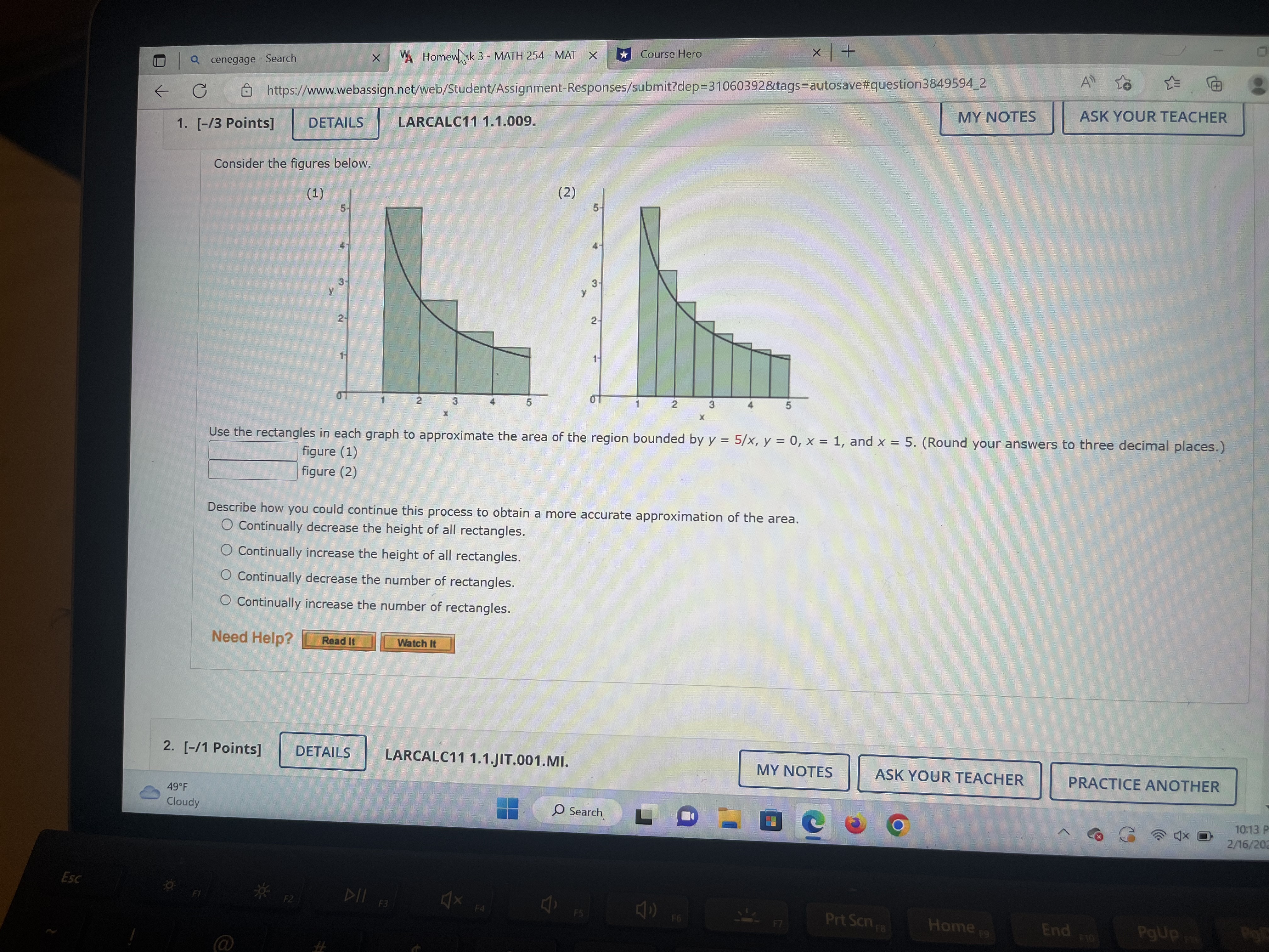 Esc A MY NOTES ASK YOUR TEACHER Q cenegage - Search Homewk