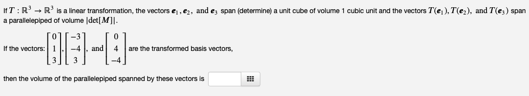 If T: R R is a linear transformation, the vectors 1, 2,