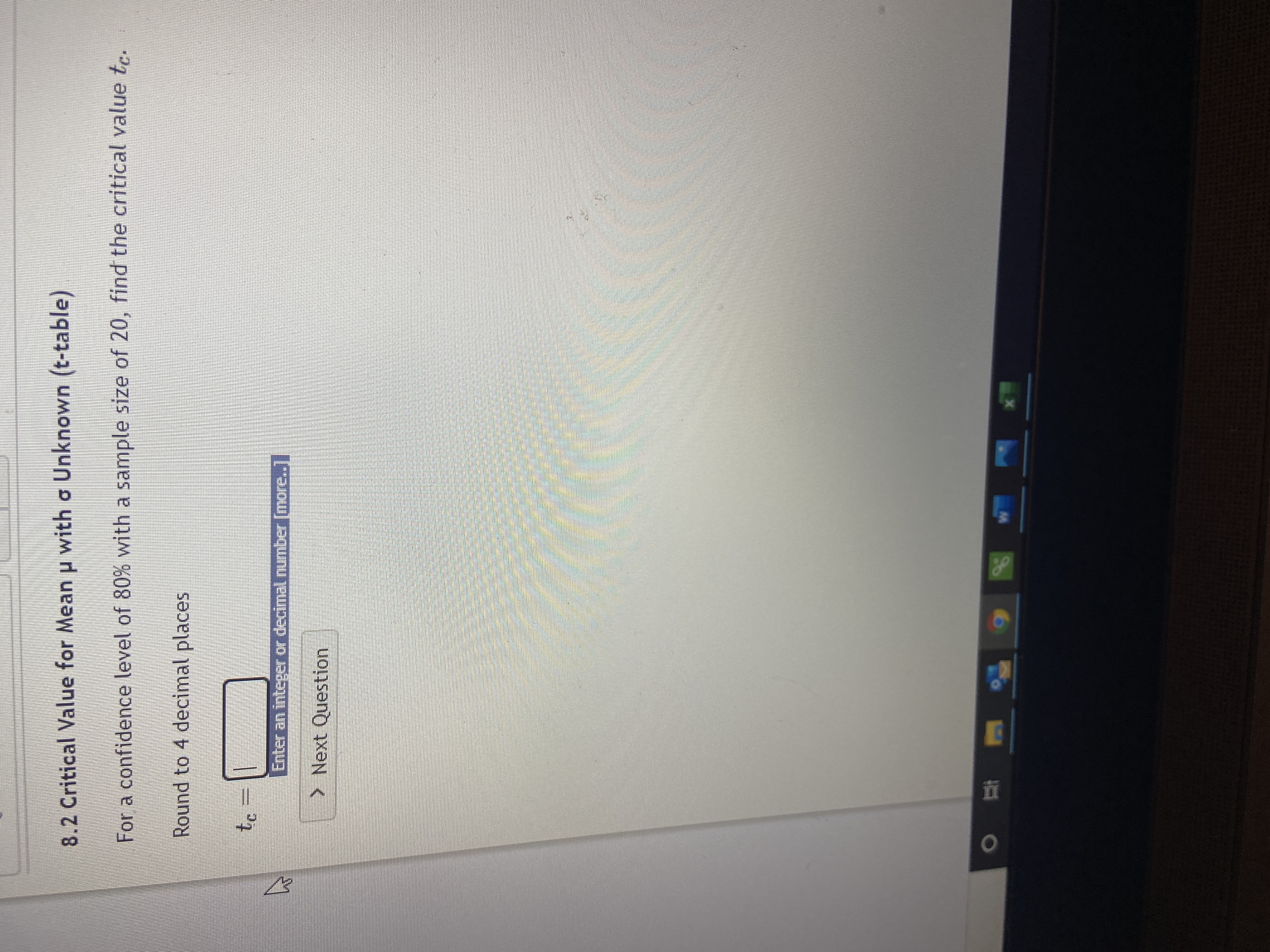 8.2 Critical Value for Mean with Unknown (t-table) For a confidence level