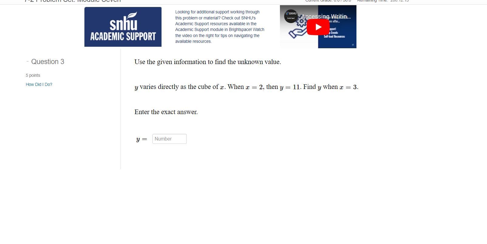 - Question 3 5 points How Did I Do? snhu ACADEMIC SUPPORT