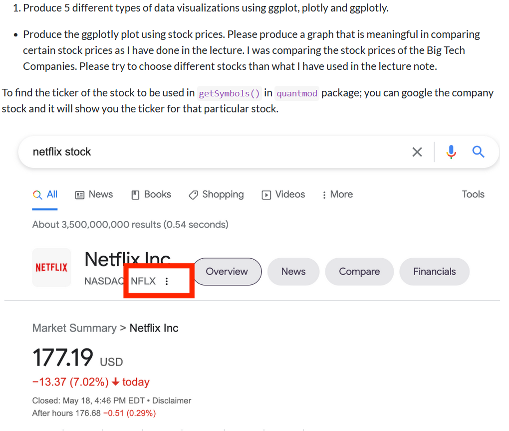 1. Produce 5 different types of data visualizations using ggplot, plotly and