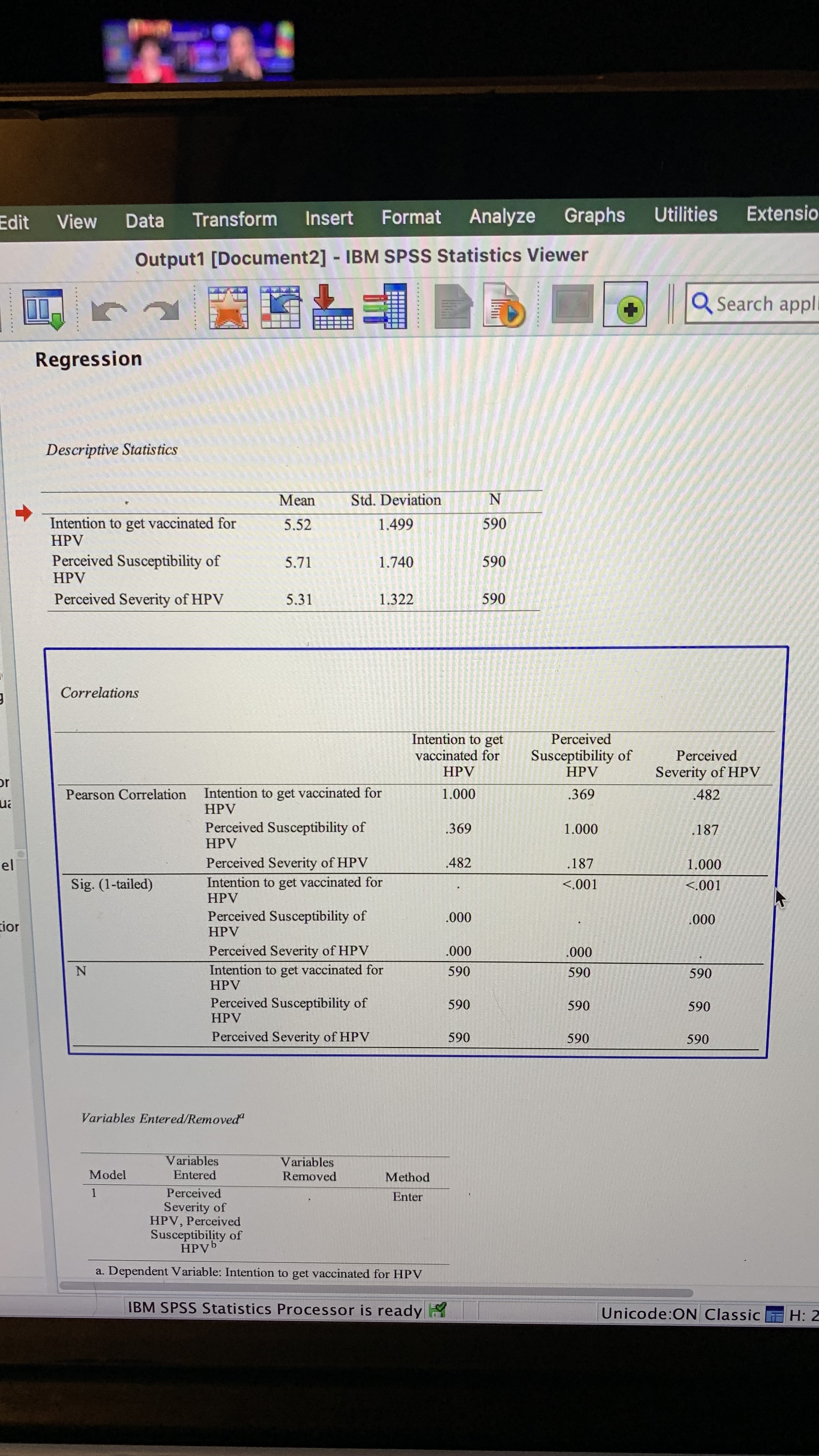 Edit View Data Transform Insert Format Analyze Graphs Utilities Extensio Output1 [Document2]