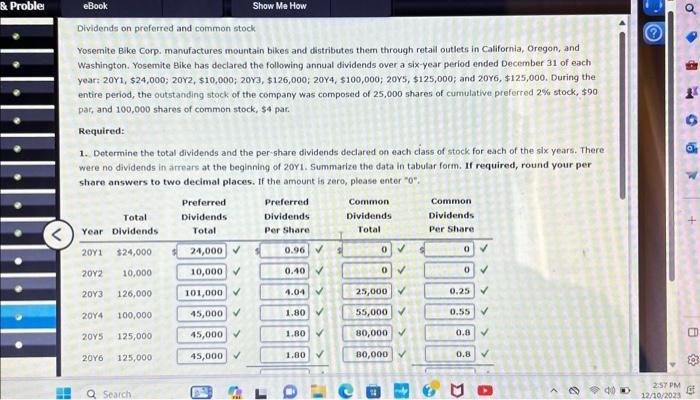 & Proble eBook Show Me How Dividends on preferred and common stock