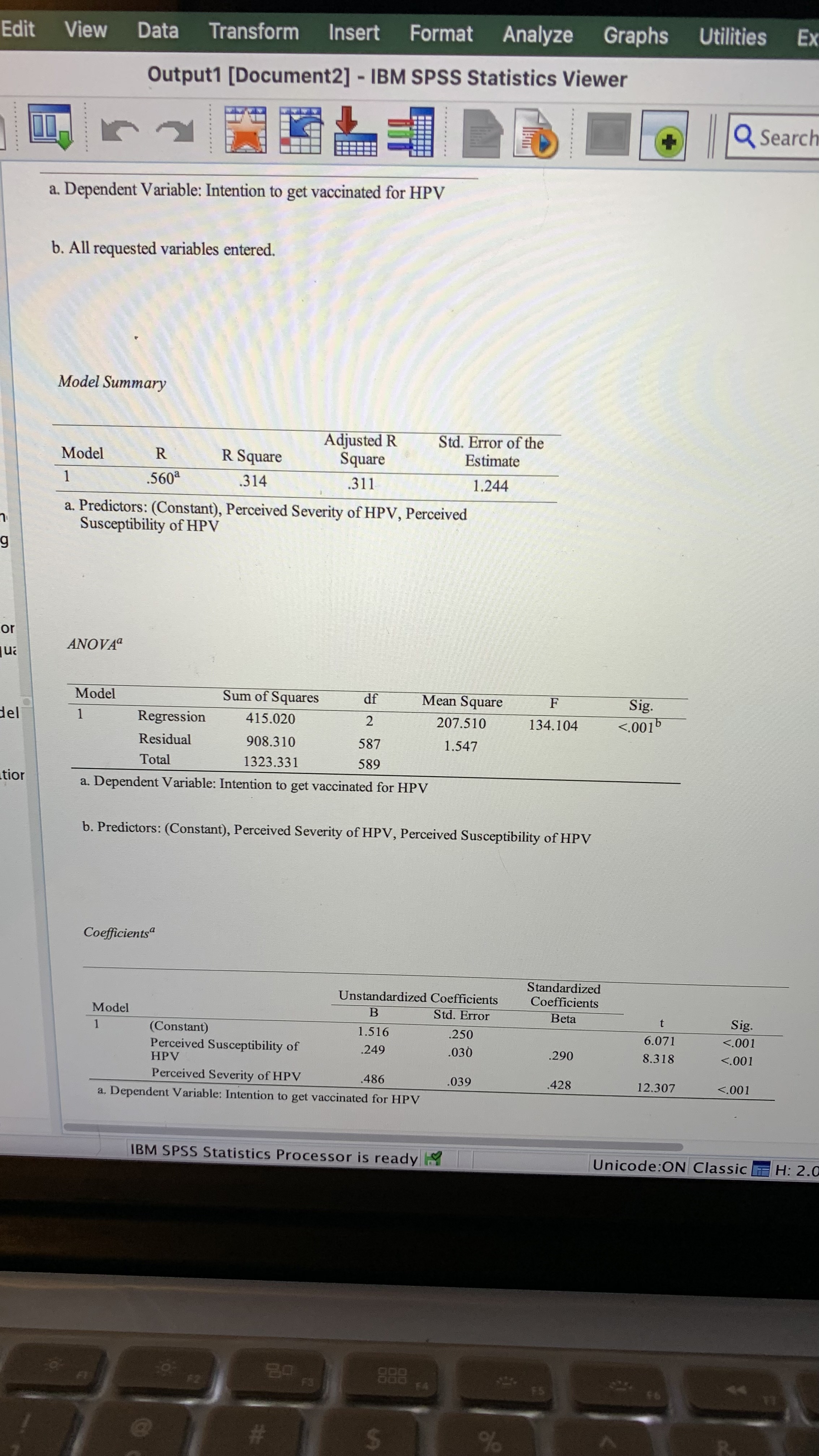 Intention to get vaccinated for 5.52 1.499 590 HPV Perceived Susceptibility of