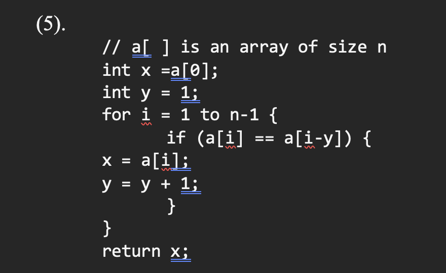 a[0]; y = 1; Z = 1; for i = m 1