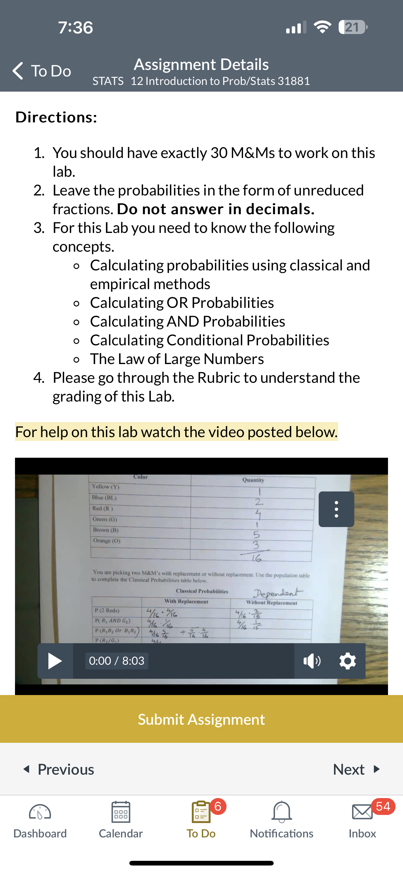 candies. Record the number of each color in the Population Table below.