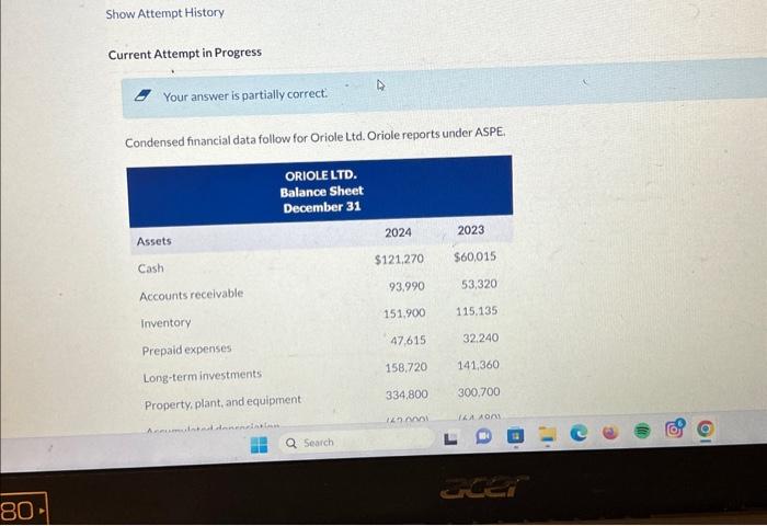 80- Show Attempt History Current Attempt in Progress Your answer is partially