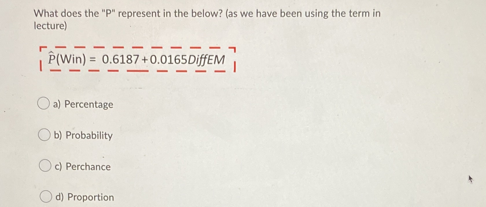 What does the "P" represent in the below? (as we have been
