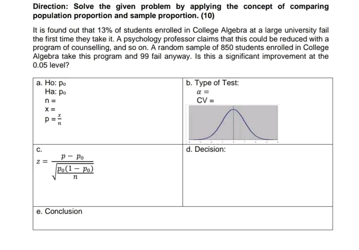Direction: Solve the given problem by applying the concept of comparing population