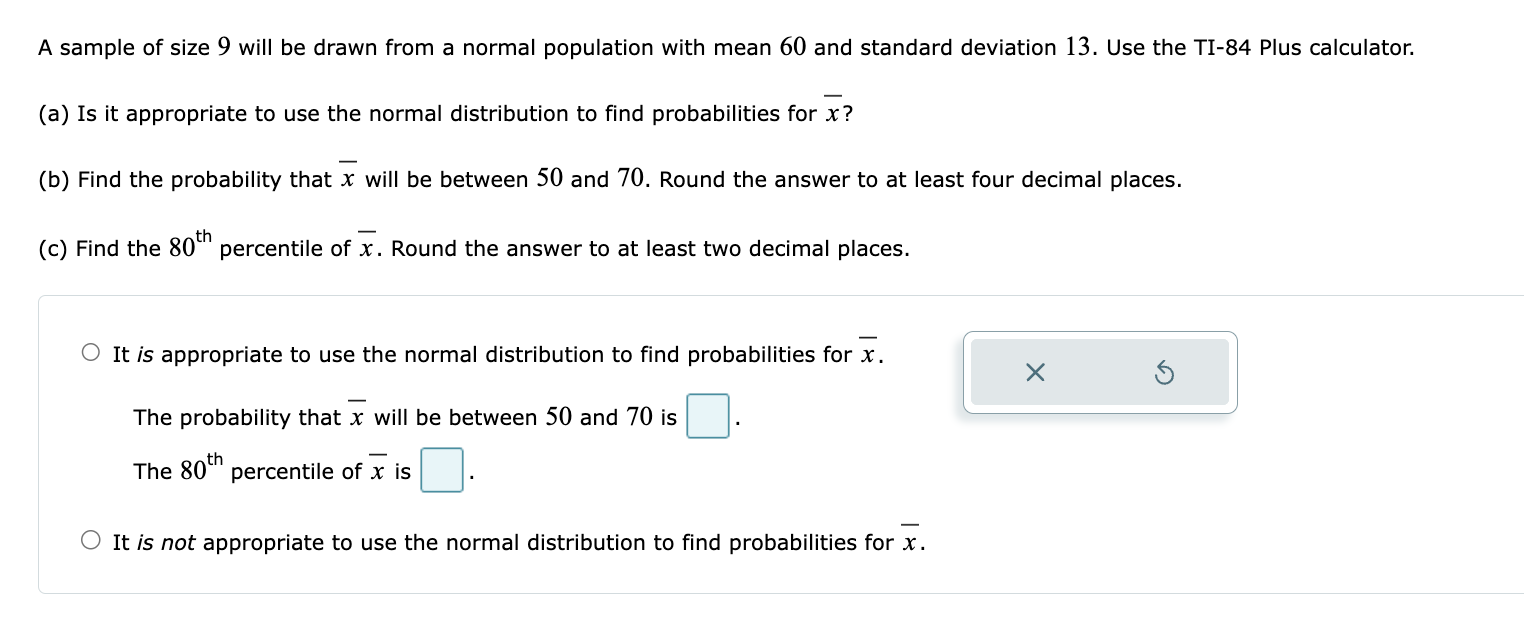for samples of size n 100. Round your answers to one decimal