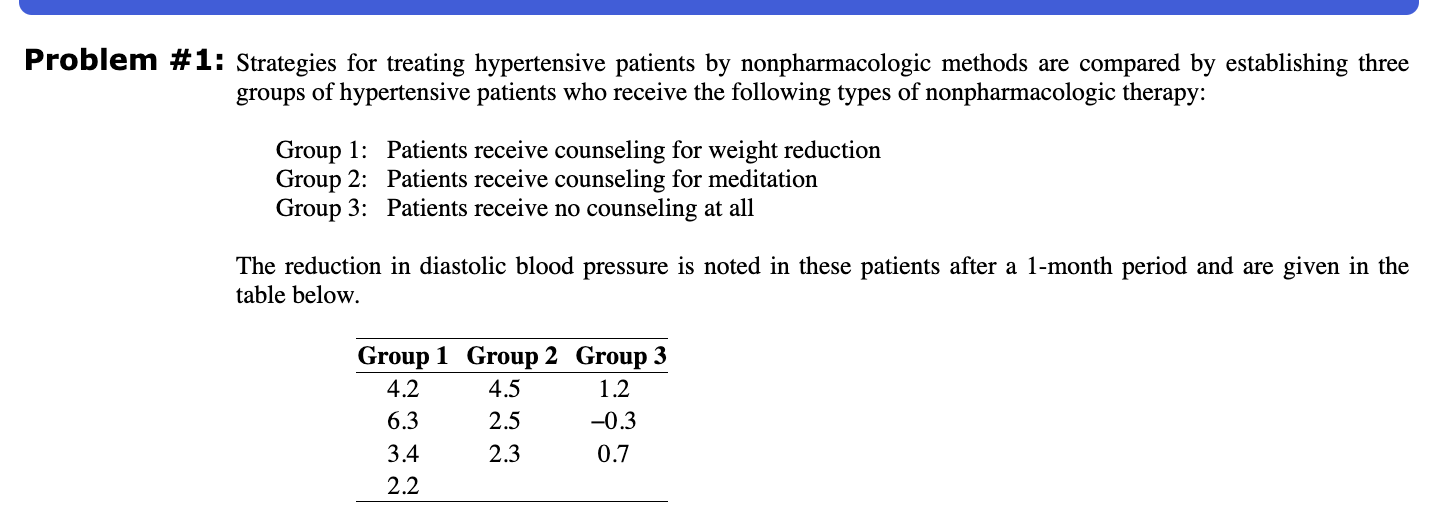 use the Bonferonni method to test the following hyptheses at the 3%