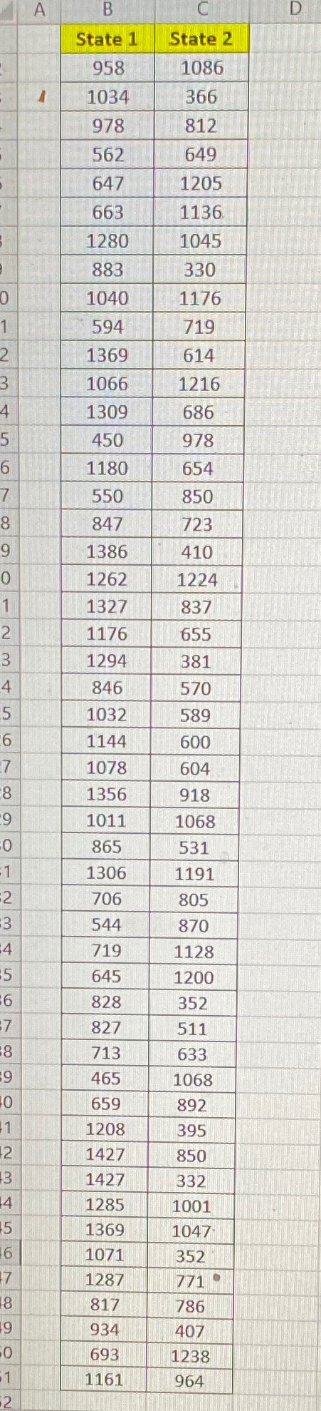 A B C D State 1 State 2 958 1086 1 1034