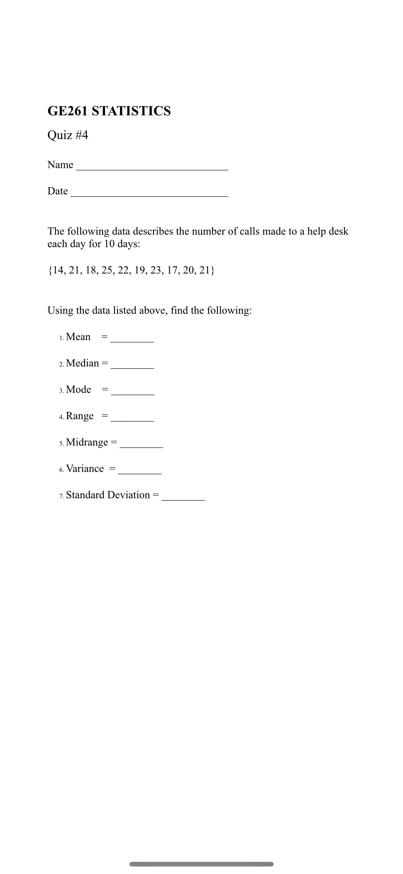 standard deviation of the following data set: {1, 6, 2, 2, 3,