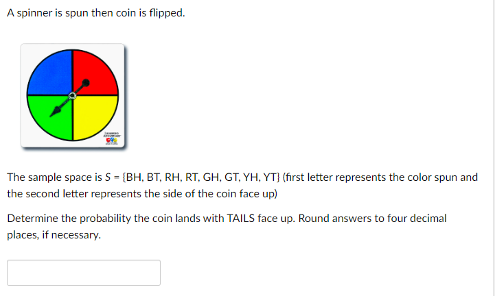S = {BH, BT, RH, RT, GH, GT, YH, YT} (first letter