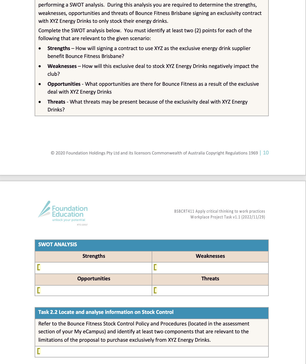 Assistant Manager. Your club currently stocks a line of workout energy drinks