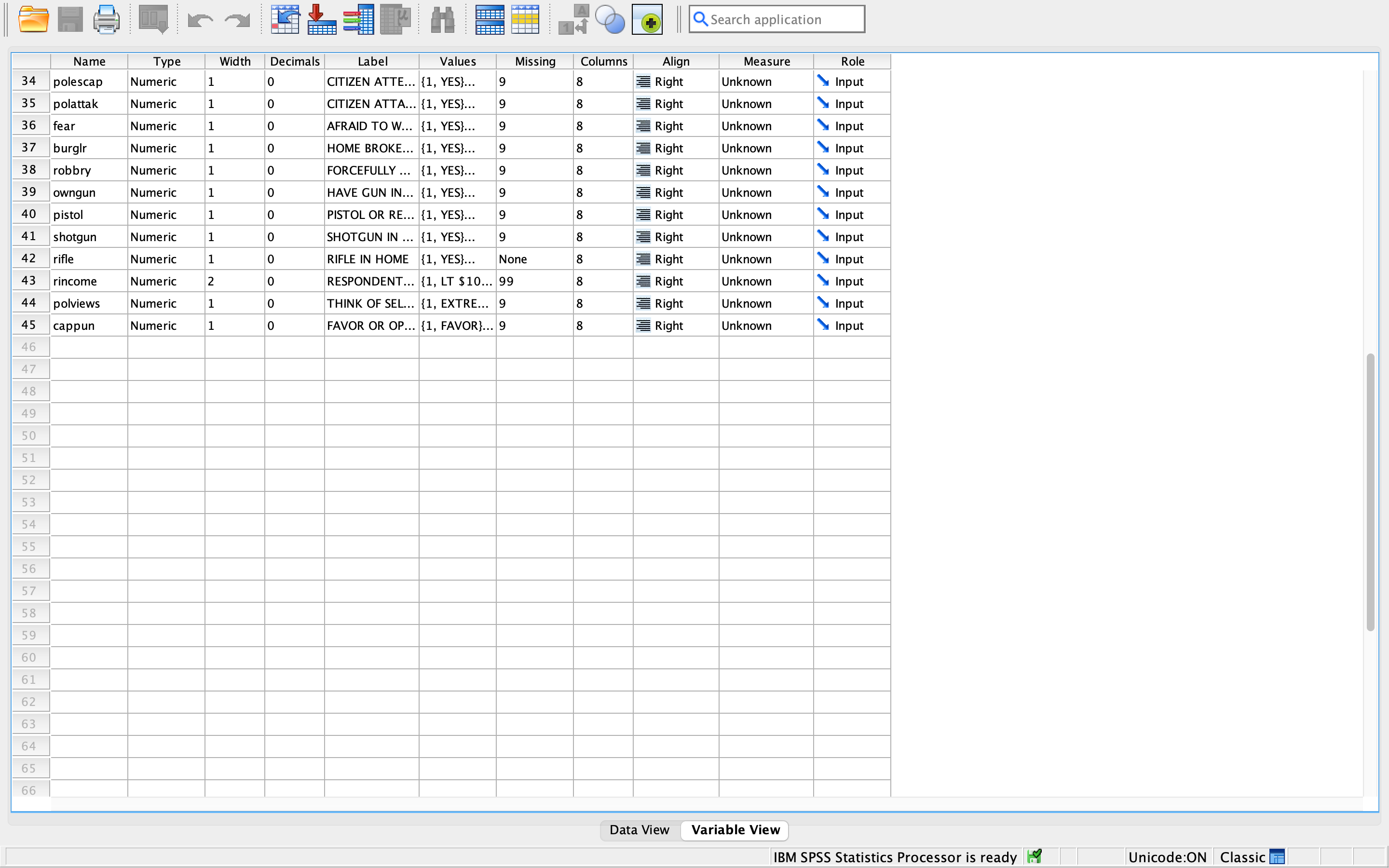 Role 1 id Numeric 4 0 RESPONDENT... None None 8 Right Scale