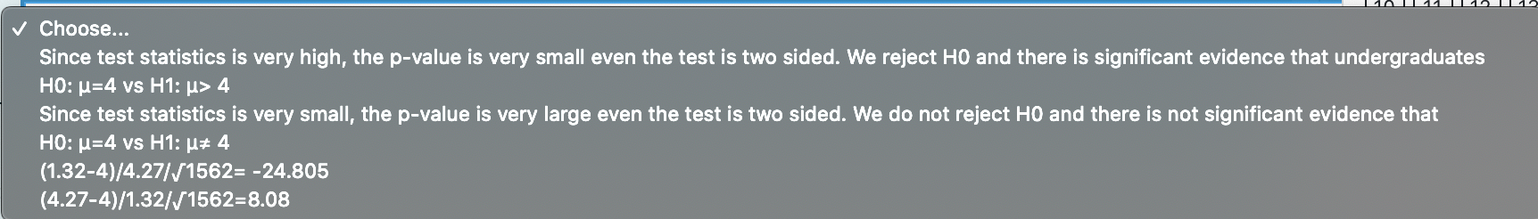 Choose... Since test statistics is very high, the p-value is very small