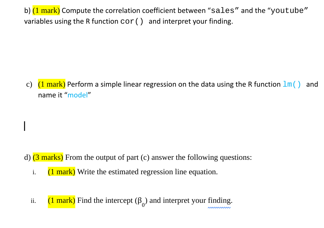 (youtube, facebook and newspaper) on sales. Data are the advertising budget in