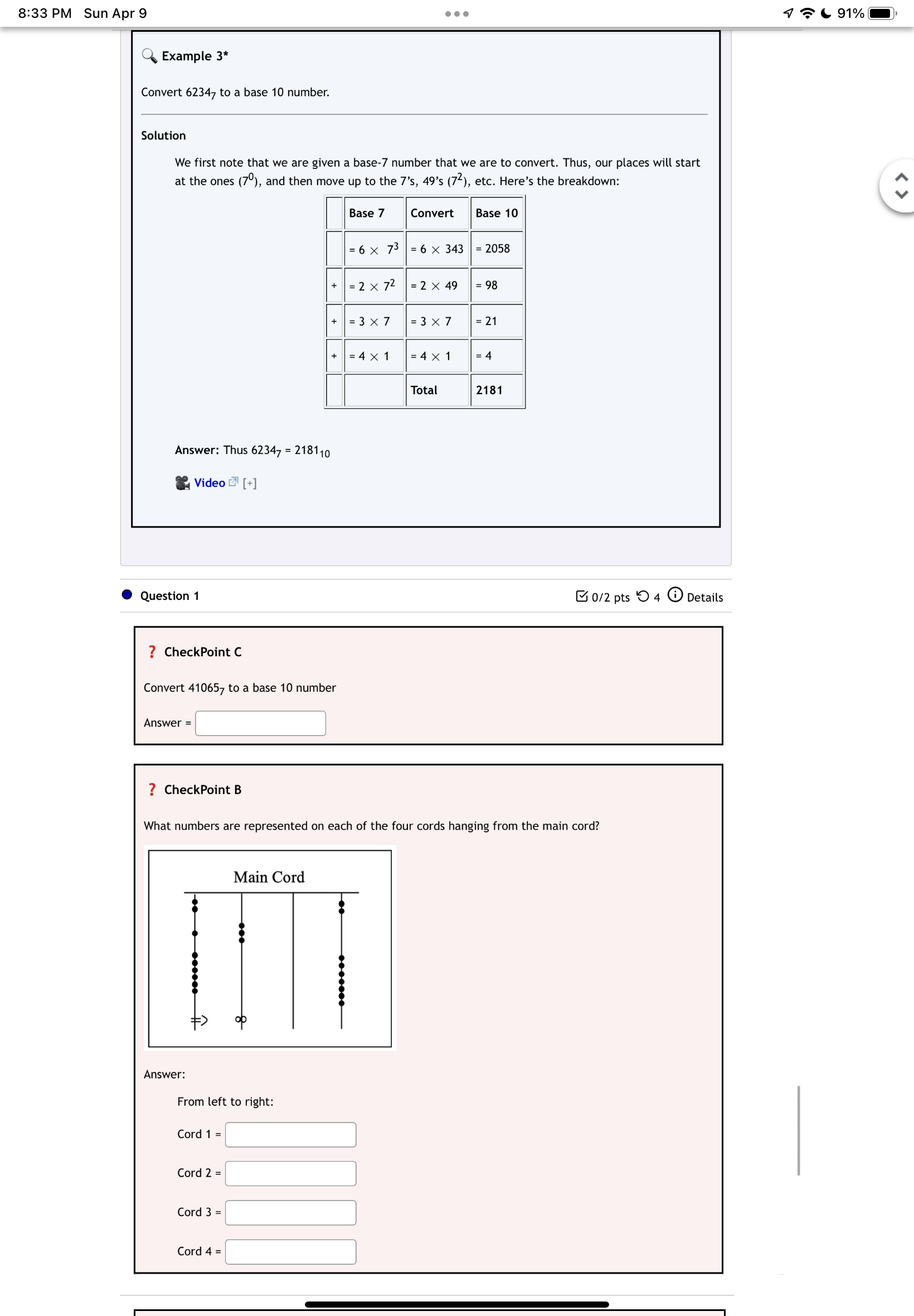 Help: Post to forum Submit Question Question 3 5 ? CheckPoint E