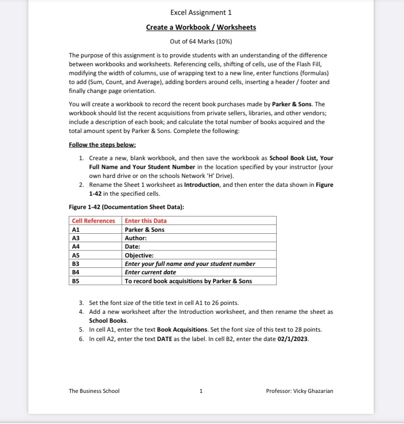 the data shown in Figure 1-43. Figure 1-43 (School Book List): ISBN