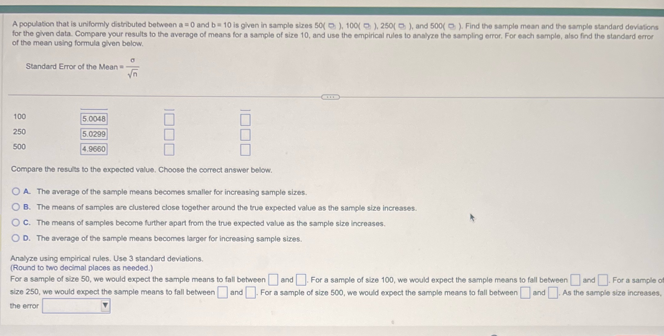 A population that is uniformly distributed between a = 0 and b