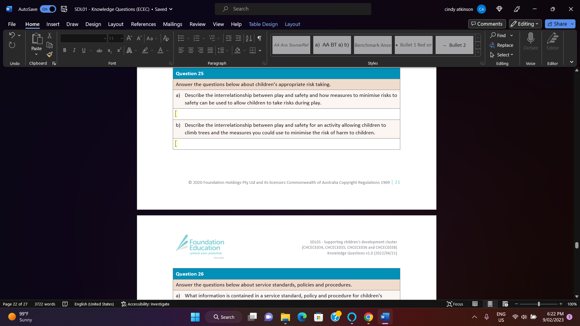 CA Comments ' < | > | > ] W AutoSave On