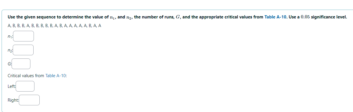 Use the given sequence to determine the value of n, and n,