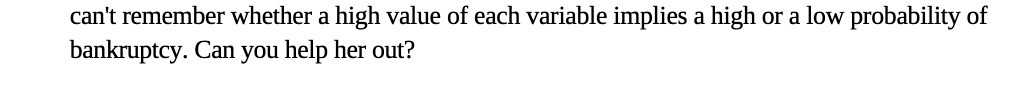 can't remember whether a high value of each variable implies a high