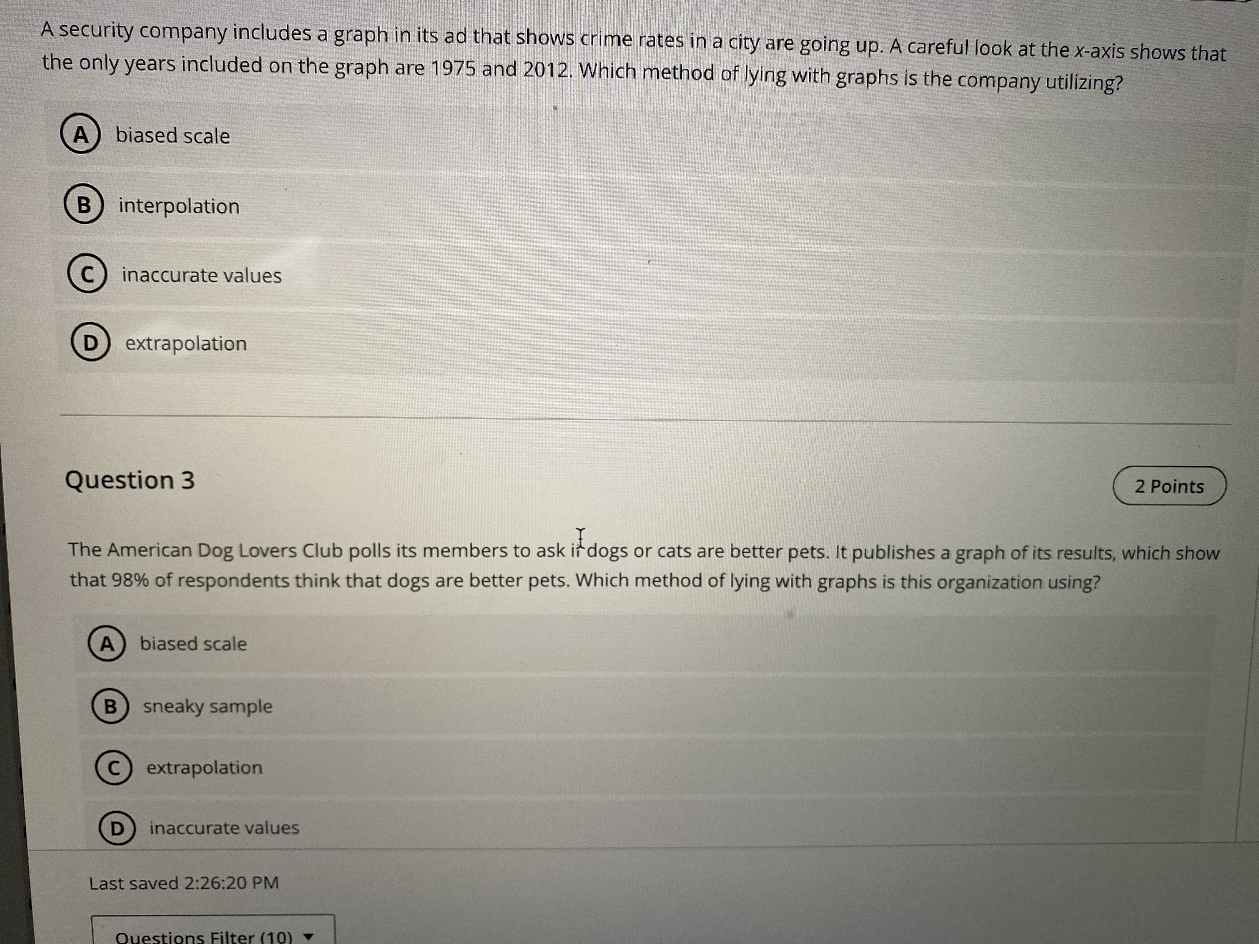 A security company includes a graph in its ad that shows crime
