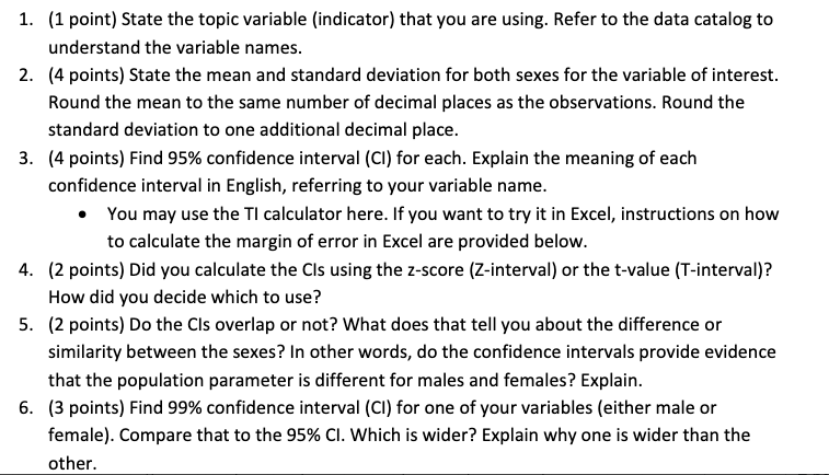 1. (1 point) State the topic variable (indicator) that you are using.