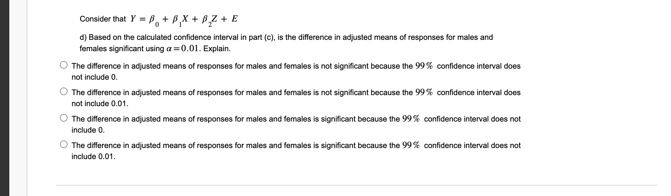 includes two categories (Z= 1 if female and Z = 0 if