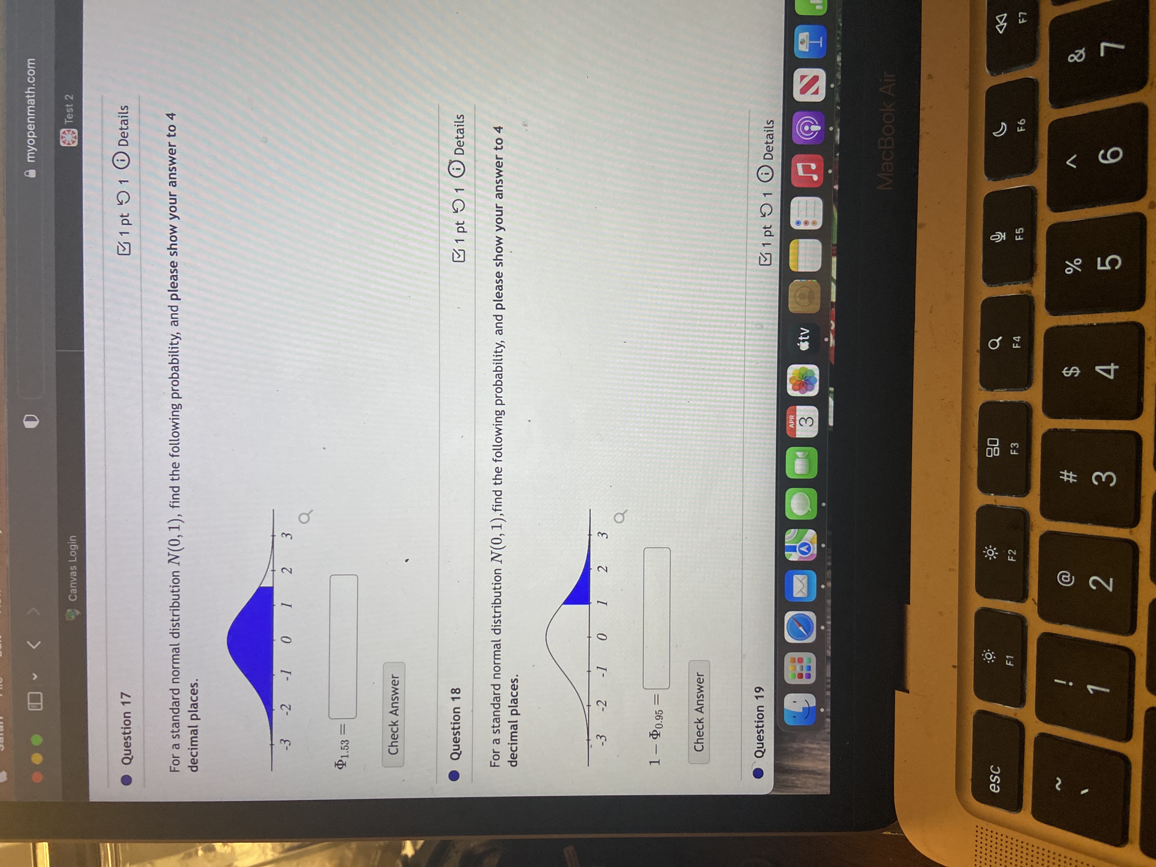V Canvas Login myopenmath.com Test 2 Question 17 1 pt 1 Details