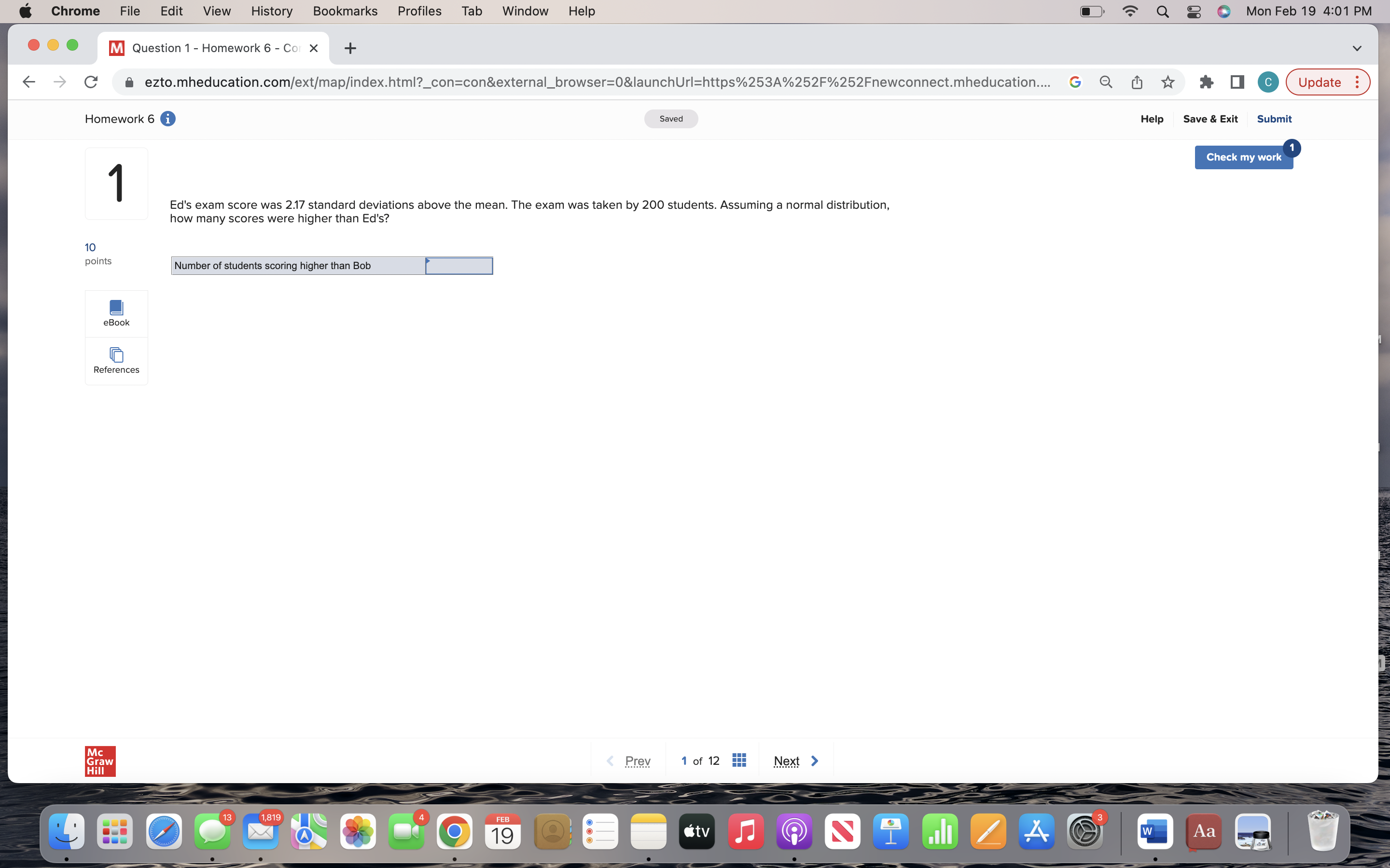 Chrome File Edit View History Bookmarks Profiles Tab Window Help M Question