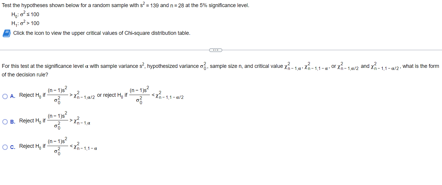 Test the hypotheses shown below for a random sample with s =