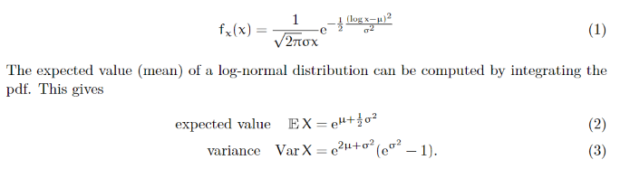 02 2 (1) The expected value (mean) of a log-normal distribution can