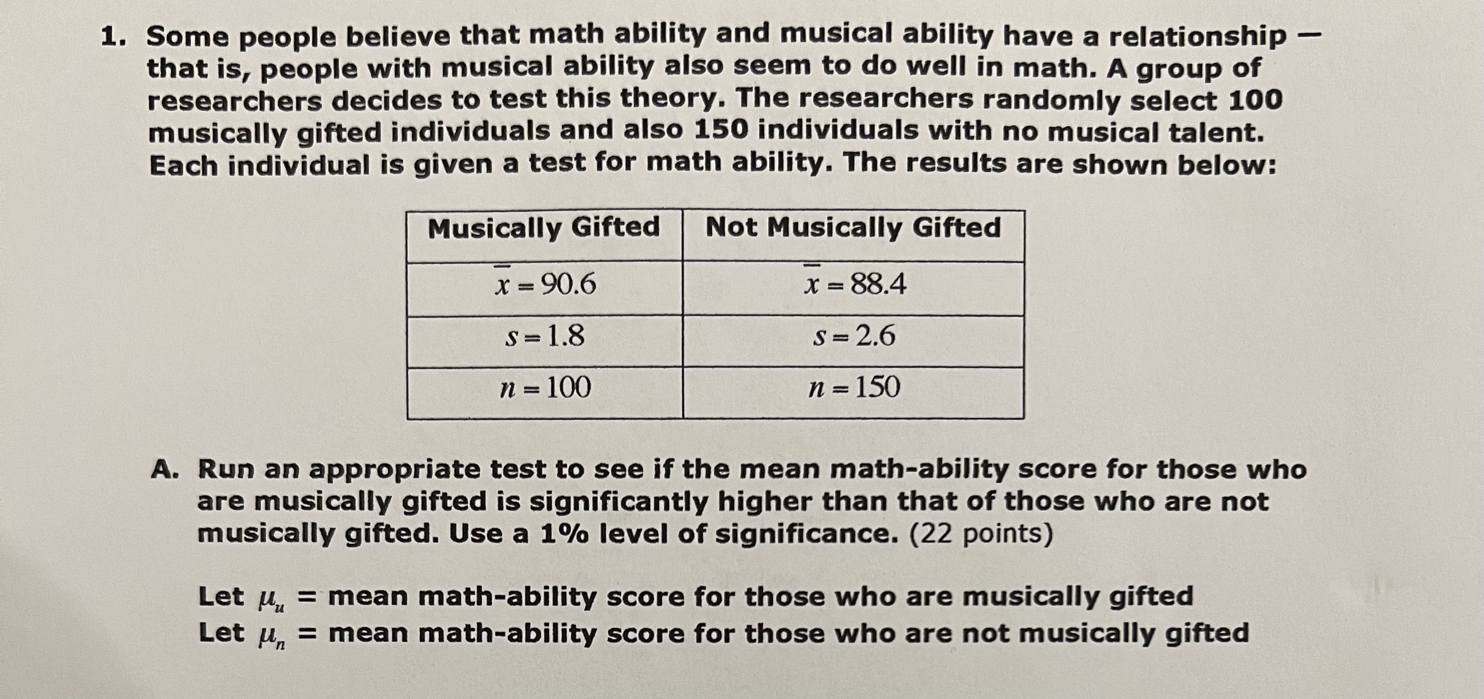 a is conclusion pertaining to hypothesis. (10 points) (20 1. Some people