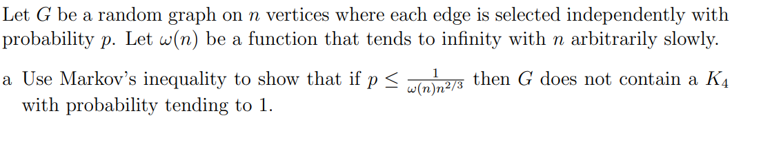 Let G be a random graph on n vertices where each edge