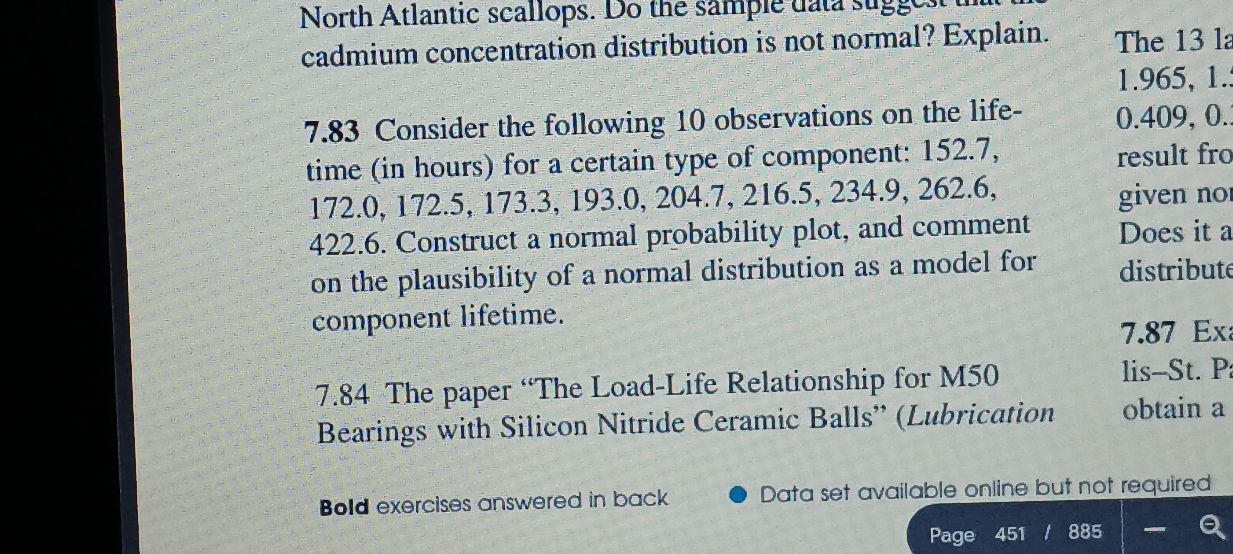 North Atlantic scallops. Do the sample data cadmium concentration distribution is not