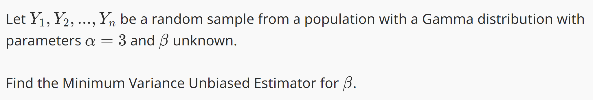 n Let Y, Y2, ..., Y be a random sample from a