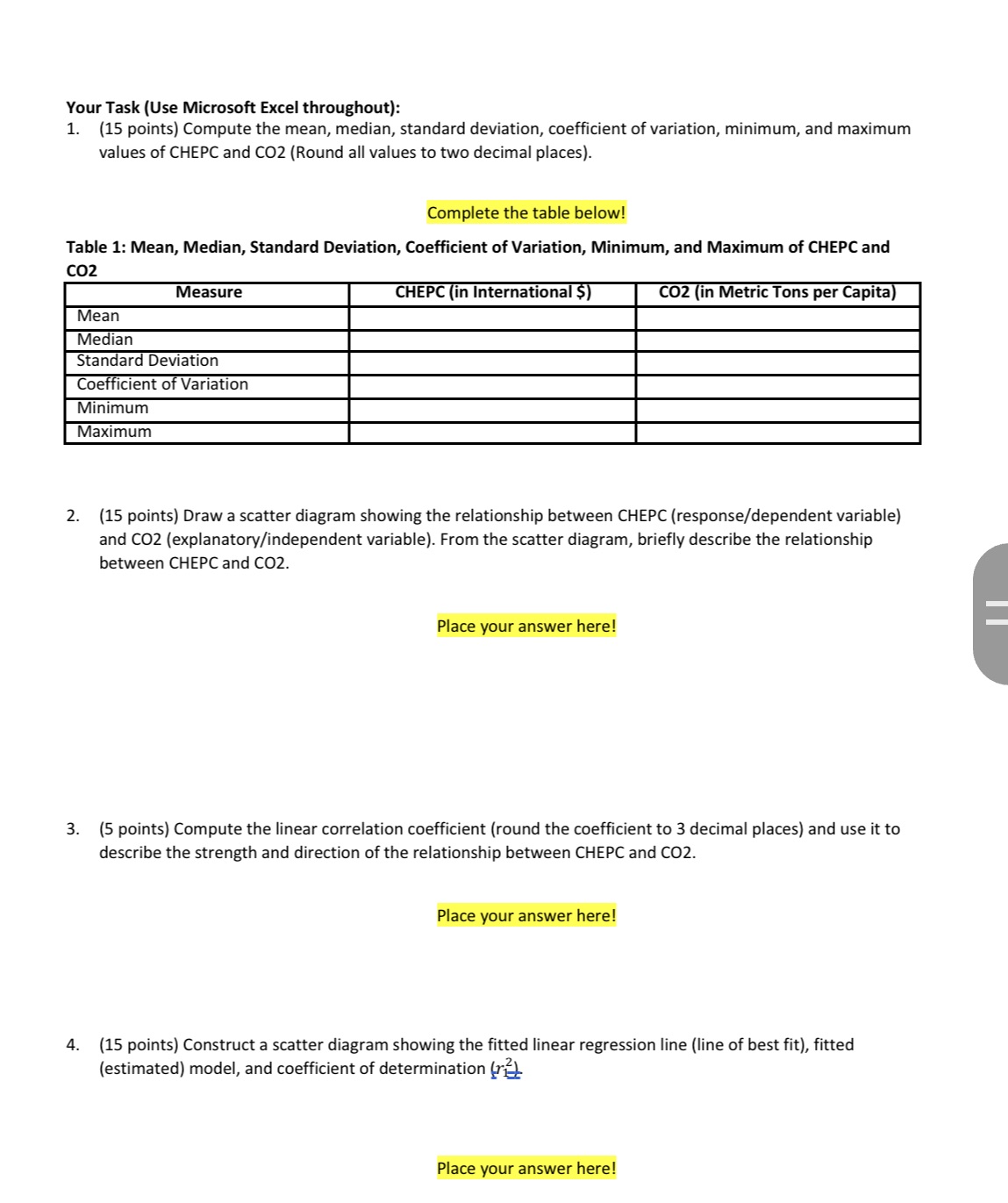 to model and predict health expenditure in Africa. Instructions: Use the attached