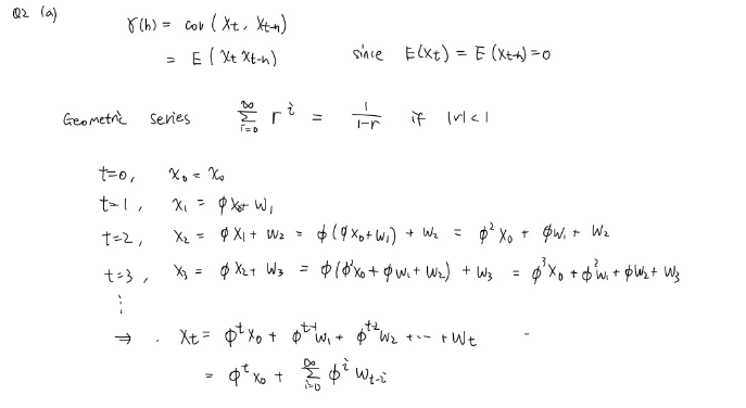 NID(0,). (a) Show that for || < 1, the auto-covariance is (h)