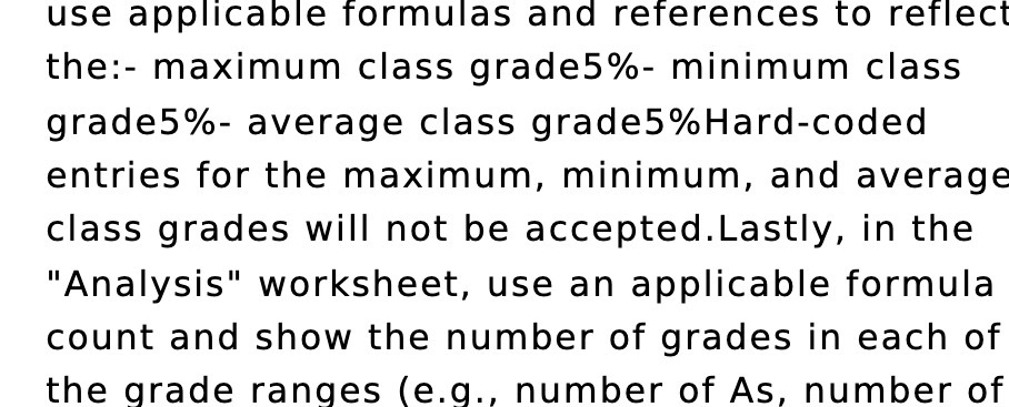 use applicable formulas and references to reflect the maximum class grade 5%-