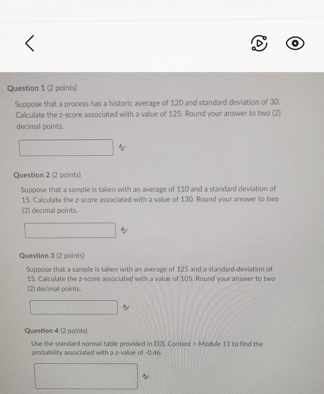 Content > Module 11 to find the probability associated with a z-value