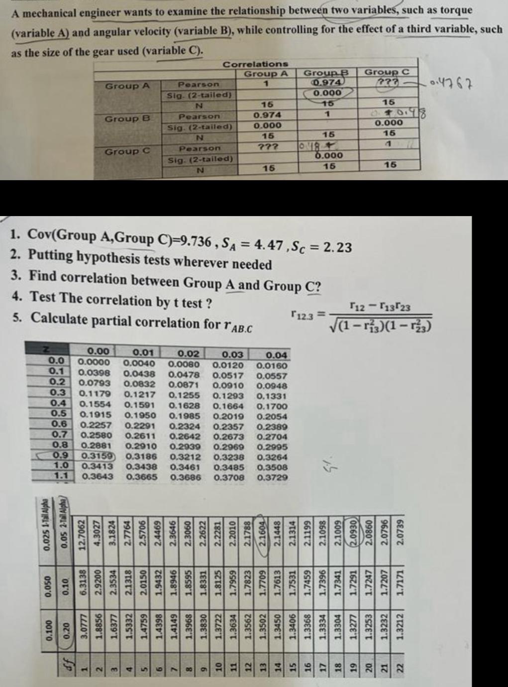 A mechanical engineer wants to examine the relationship between two variables, such